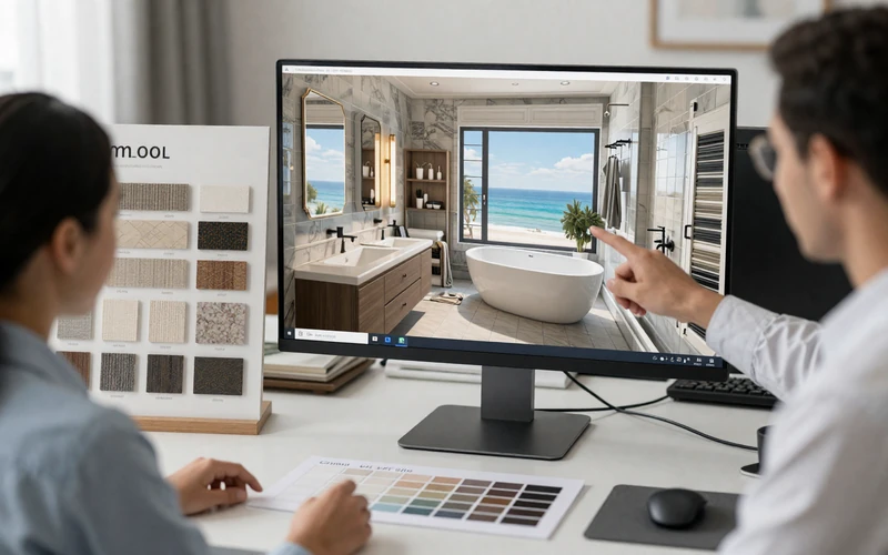 Custom bathroom design and 3D visualization